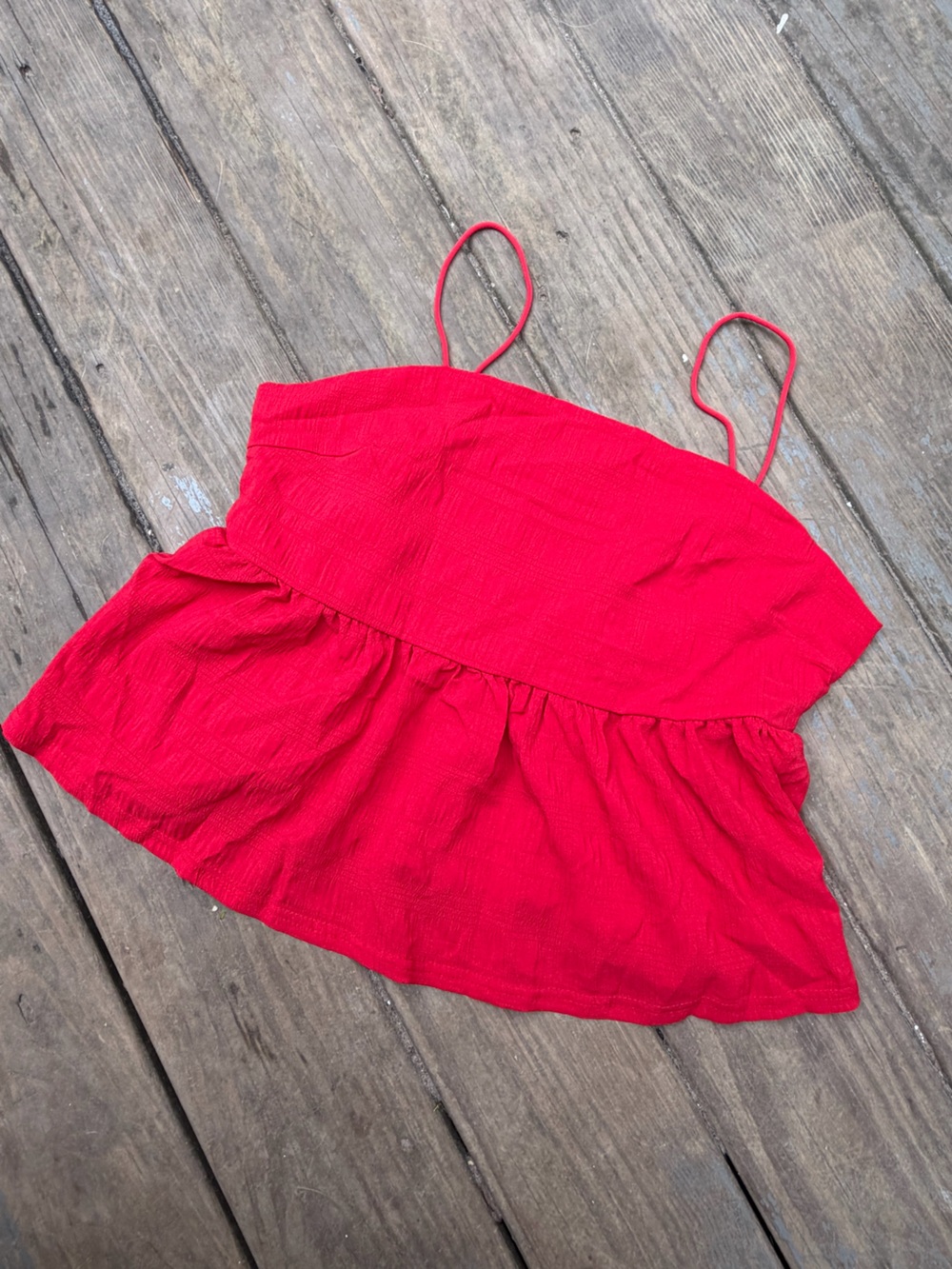 SHEIN Red Spaghetti Strap Crop Top